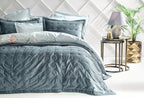 Vals Nil Groen Fluweel Bed Sprei Seti Tweepersoons