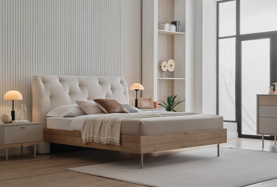 Cante Bed met hoofdbord 160X200 Cm Creme