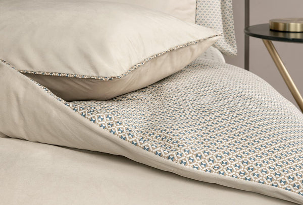 Charme Uberto Beige Fluweel Saten Dekbedovertrekset Tweepersoons