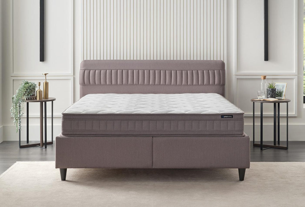 Sleep Balance Bed Boxspring met hoofdbord 90x190 cm Bruin - foto 5