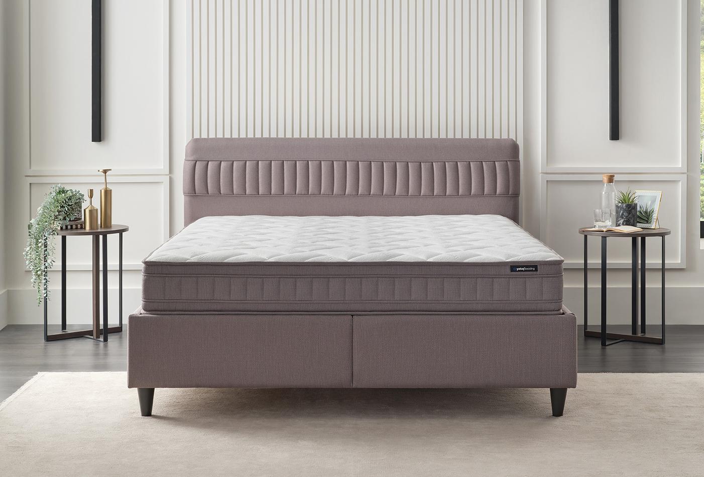 Sleep Balance Bed Boxspring met hoofdbord 90x190 cm Bruin - foto 5