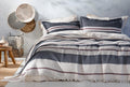 Recta Marineblauw Pique Bed Sprei Seti Tweepersoons
