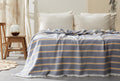 Vitali Marineblauw Pique Bed Sprei Tweepersoons