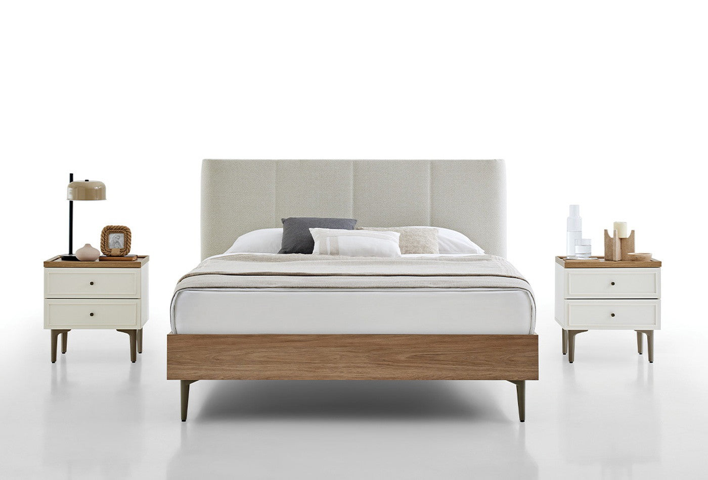 Marsana Bed Incl. Hoofdbord 160x200 cm Beige Geweven stof - foto 6