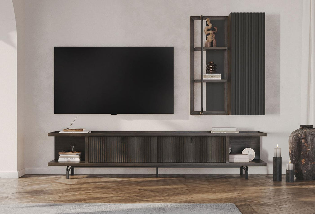 Austin Midi Tv-meubel Donker OAK kleur 250x45 cm - foto 3