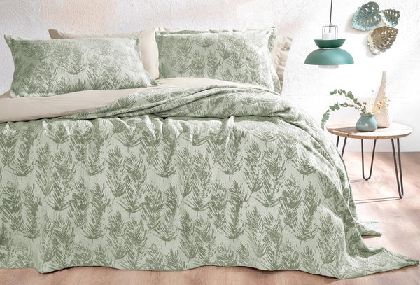Ella Groen Bed Sprei Seti Tweepersoons