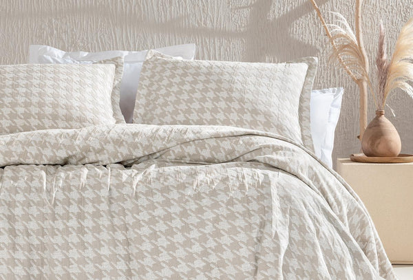 Agie Beige Bed Sprei Eenpersoons