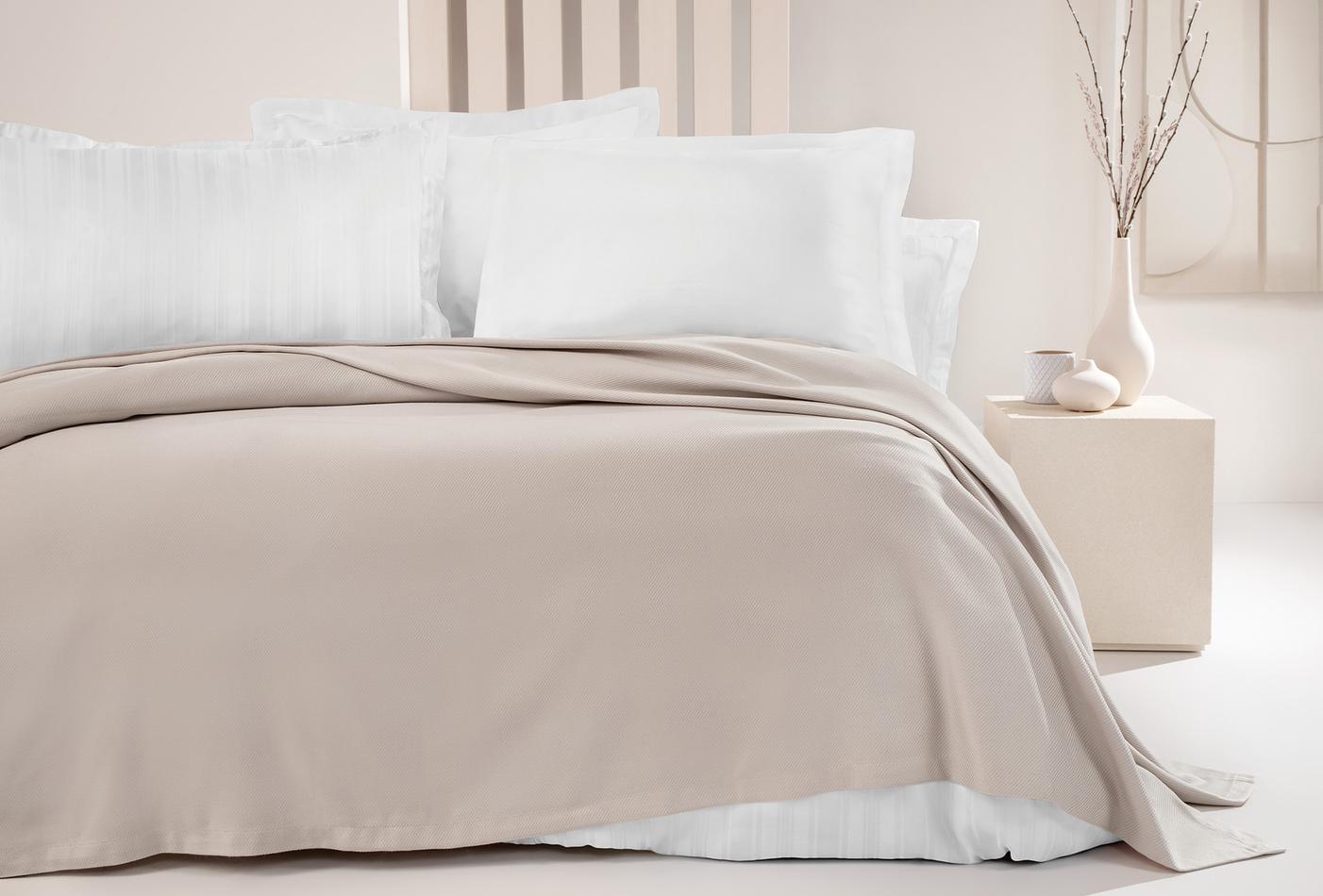 Anders Beige Pique Eenpersoons