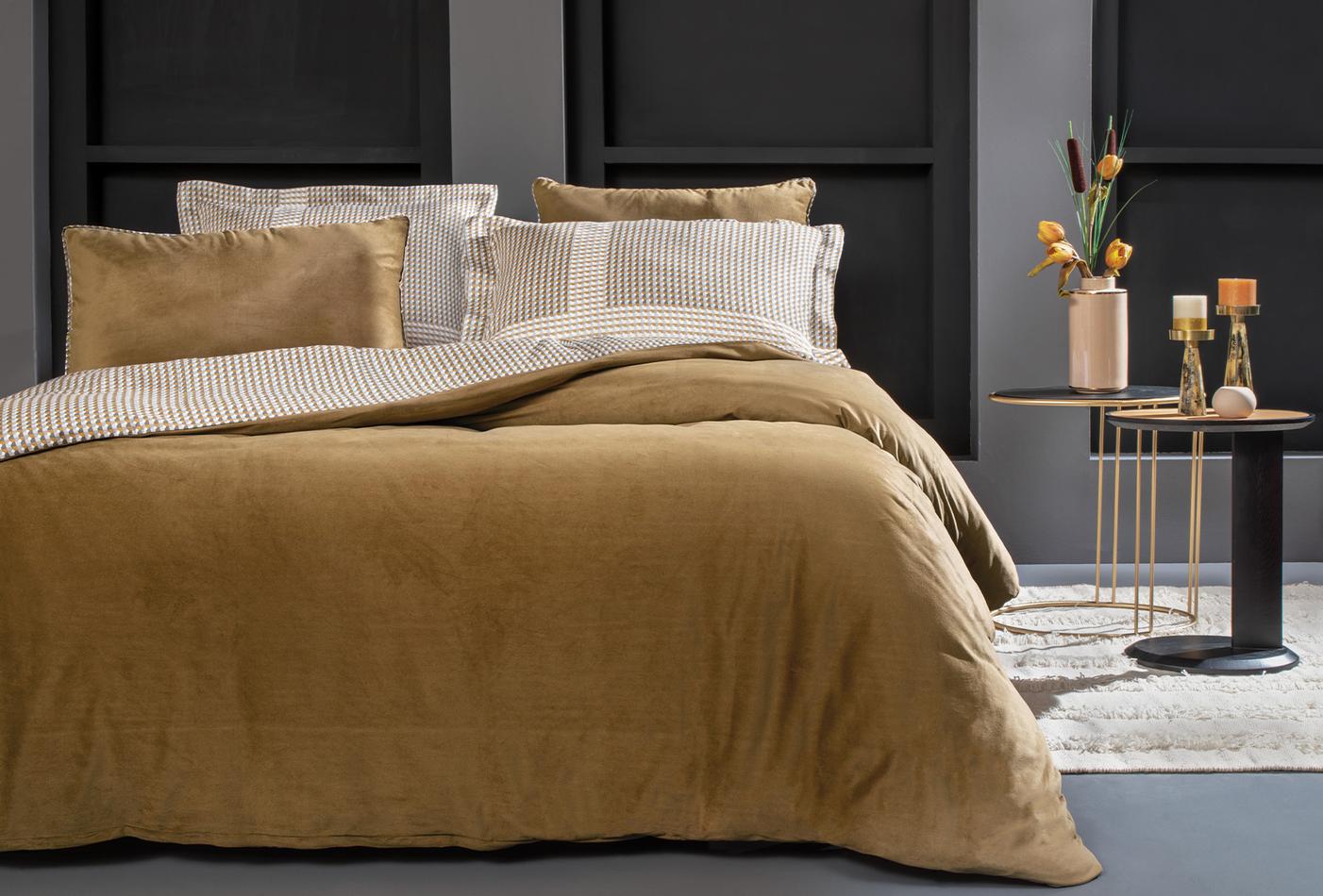 Charme Estie Camel Fluweel Saten Dekbedovertrekset Tweepersoons