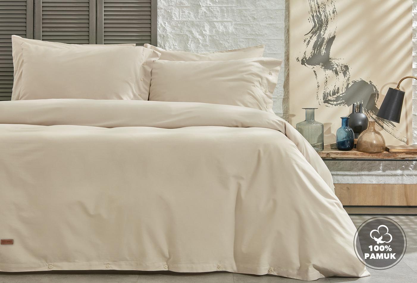 Plain Beige Dekbedovertrekset Tweepersoons