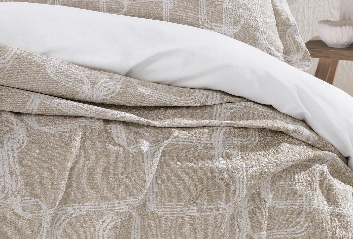Adena Beige Bed Sprei Eenpersoons - foto 6