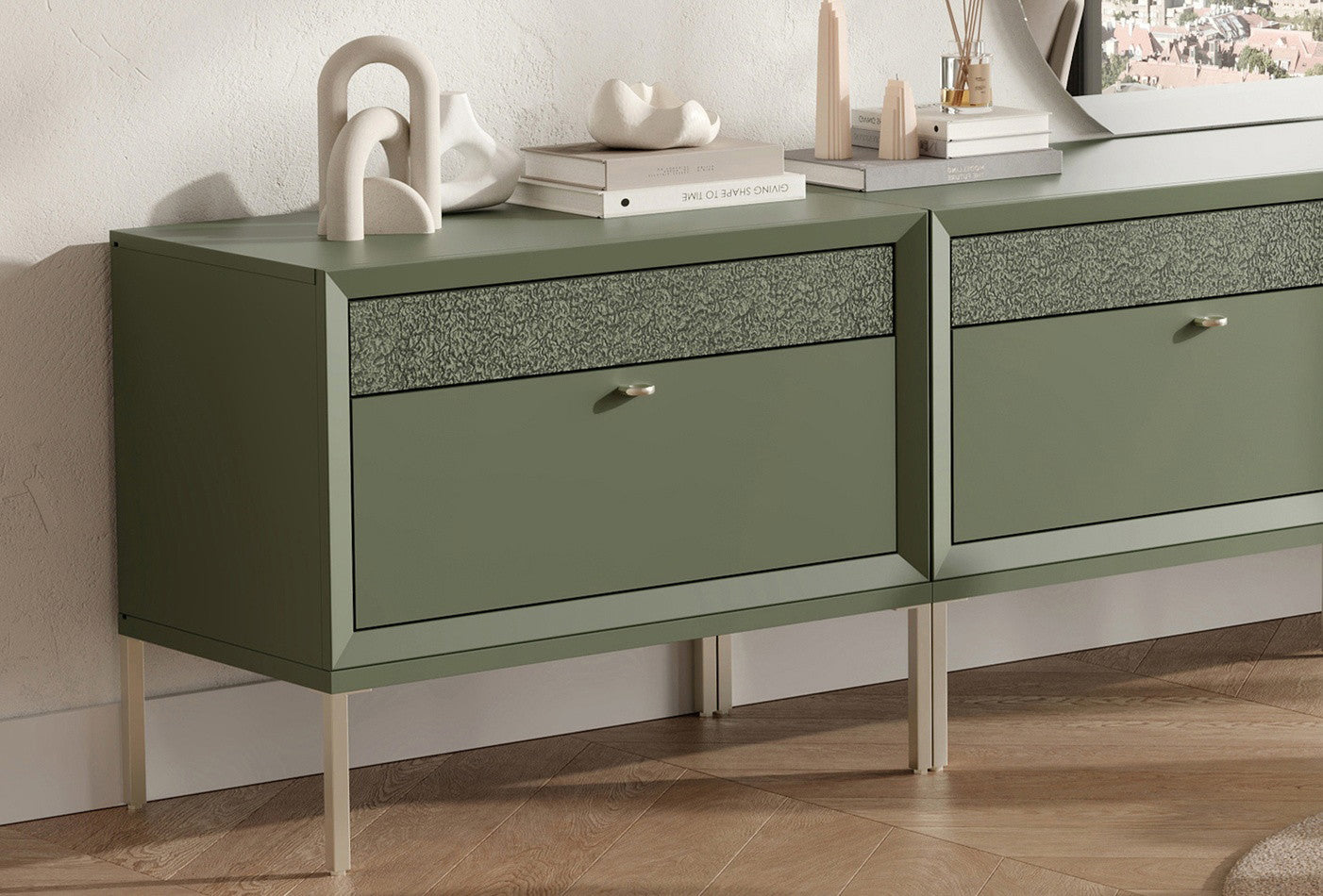 Fit & Flex Module met 2 lades op poten - Groen 80x67 cm - foto 4