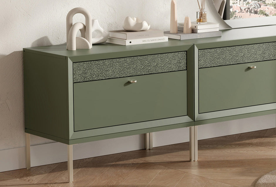 Fit & Flex Module met 2 lades op poten - Groen, 80x67 cm