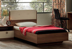 Mistral Tiener Bed met hoofdbord 100x200 cm Creme Kunstleer Stof - foto 3