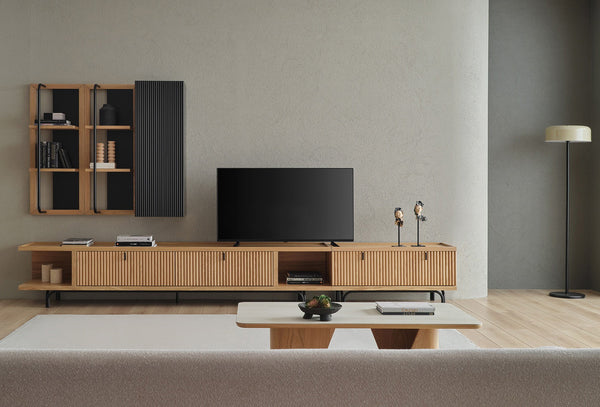 Austin Maxi Tv-meubel Licht OAK kleur 350X45 Cm