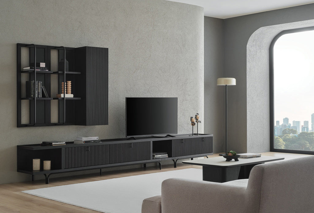 Austin Maxi Tv-meubel Donker OAK kleur 350x45 cm - foto 3