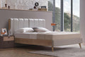 Polka Bed Incl. Hoofdbord 160x200 Licht Groen Linnen stof