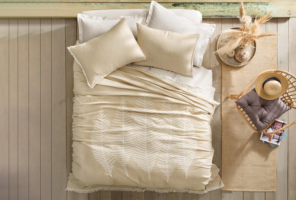 Folium Camel Bed Sprei Seti Tweepersoons