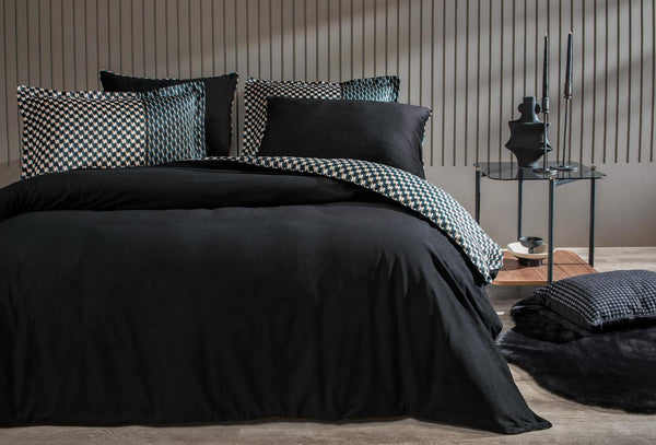 Charme Bronte Zwart Fluweel Saten Dekbedovertrekset Tweepersoons