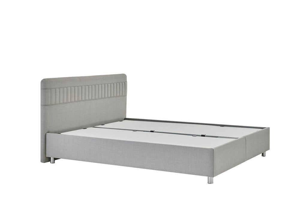 Nano Somni Set Boxspring met hoofdbord Set 100x200 cm Grijs Linnen - foto 4