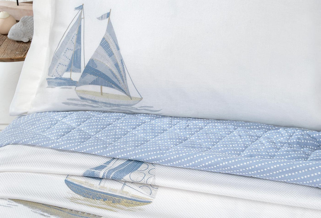 Morian Indigo Pique Bed Sprei Tk Eenpersoons - foto 3