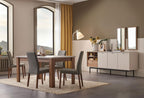 Loreto Klein Dressoir Eettafel Uitschuifbaar 120 cm Cordell Eetkamerstoel 4 Stuks