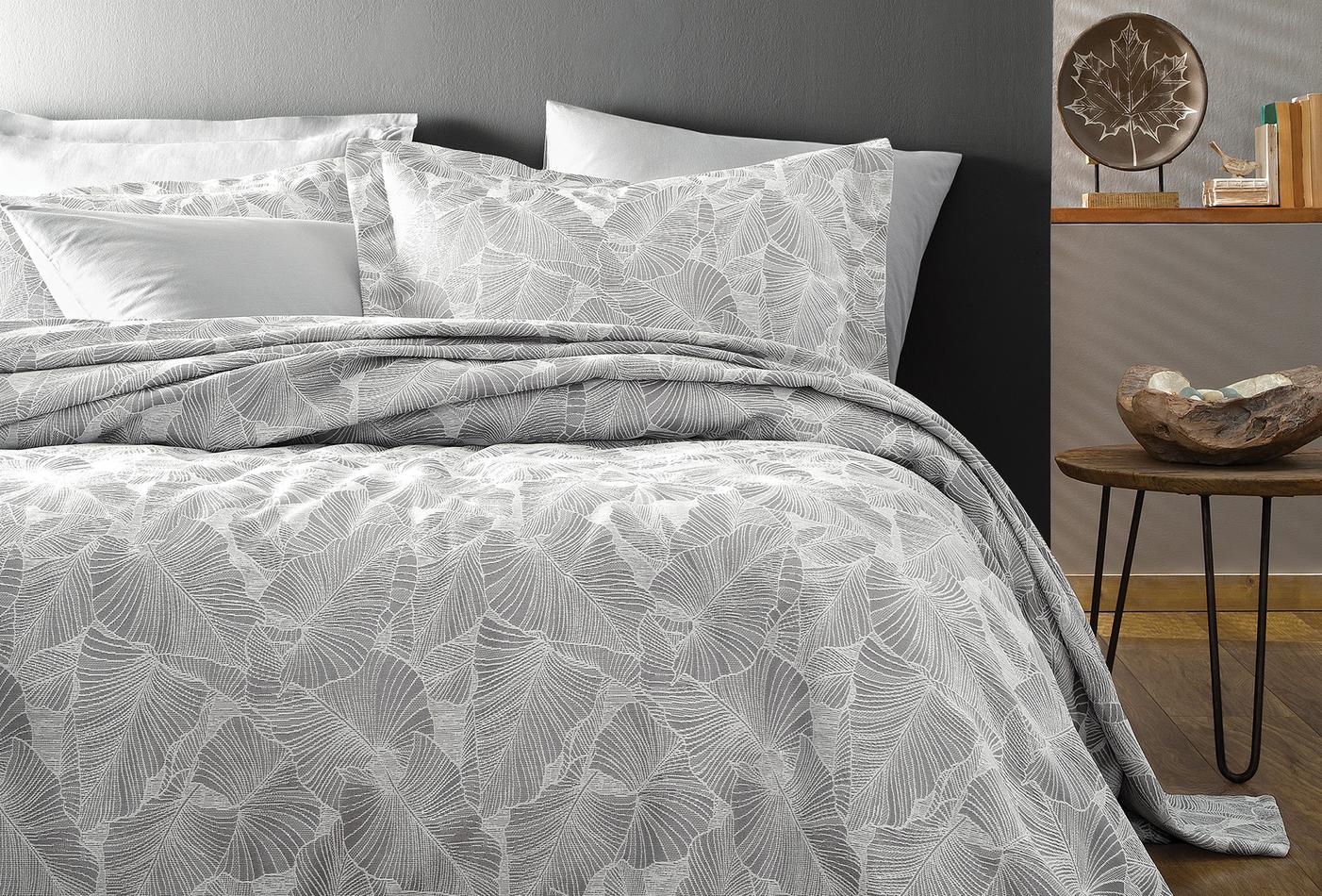 Leaf Grijs Bed Sprei Seti Tweepersoons - foto 3