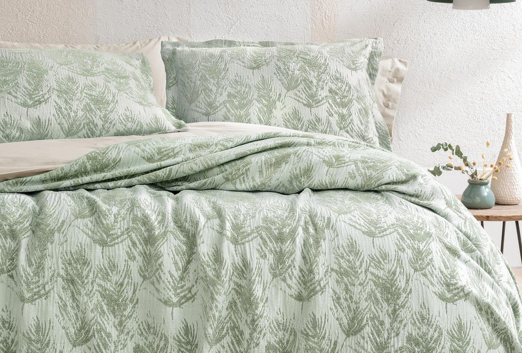 Ella Groen Bed Sprei Seti Tweepersoons - foto 3
