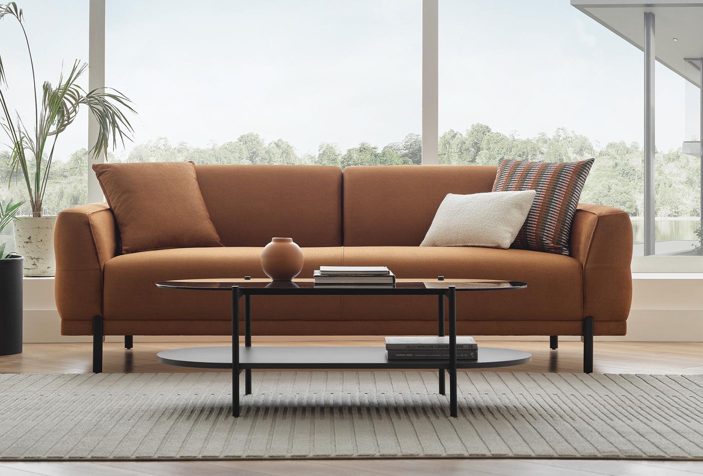 Terra 3-Zitsbank met Slaapfunctie Fluweel Licht Terracotta - foto 3