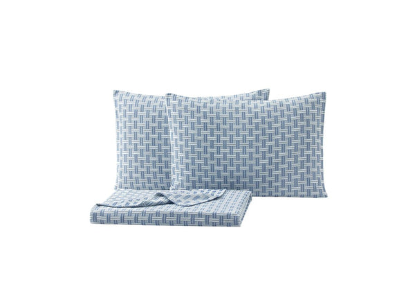 Clara Blauw Bed Sprei Seti Eenpersoons