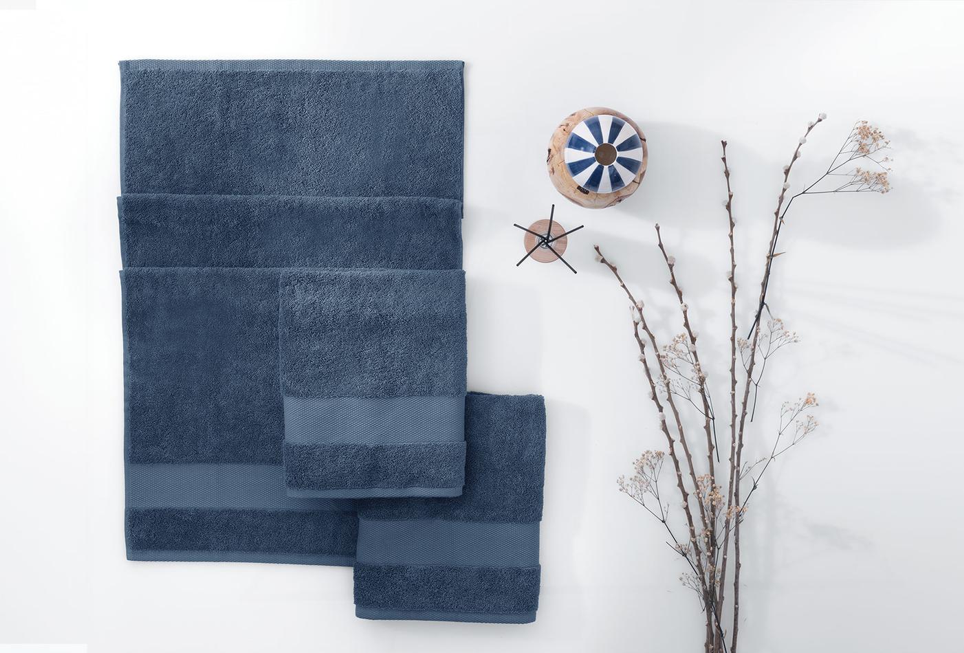 Essentials Navy Hand- & gezichtshanddoekset 3-delig 50x90 cm