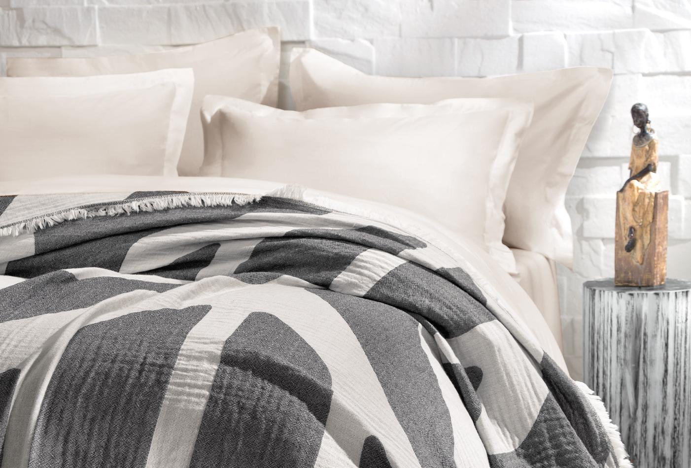 Tierra Antraciet Pique Bed Sprei Tweepersoons - foto 3