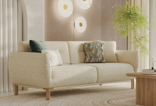 Perge 3 -Zitsbank met Slaapfunctie + Fauteuil 57001 Creme