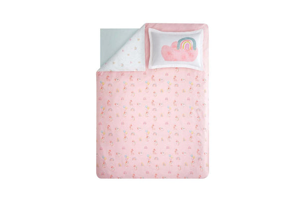 Rainbow Roze Ranforce Dekbedovertrekset Eenpersoons