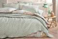 Velma Saliegroen Grijs Bed Sprei Eenpersoons