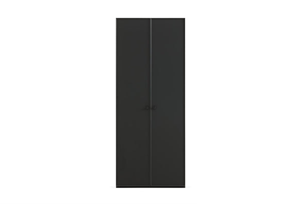 Parma Kledingkast 2-deurs Donker Notenhout Zwart 90X221 Cm