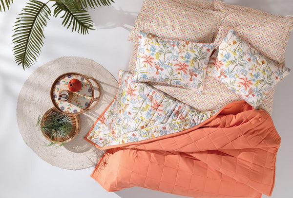 Marsel Oranje Bed Sprei Seti Eenpersoons