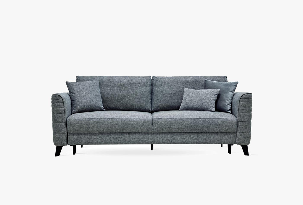 Grace 3-Zitsbank met Slaapfunctie Linnen geweven Blauw