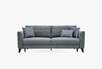 Grace 3-Zitsbank met Slaapfunctie Linnen geweven Blauw