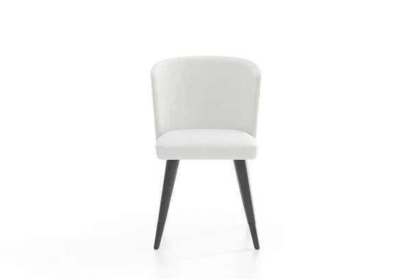 Modena OAK op poten Eetkamerstoel Geweven stof 50701 Wit