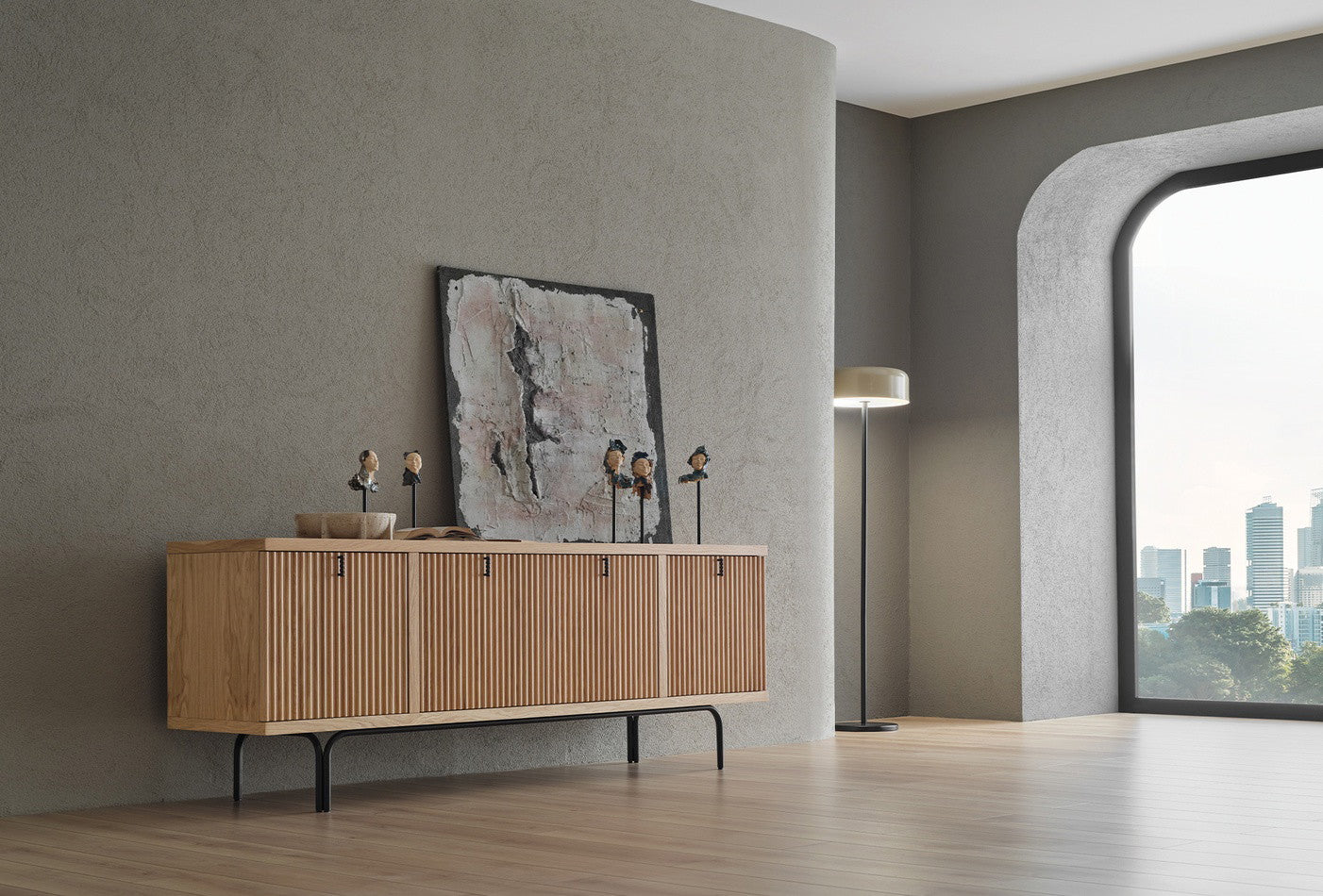 Austin Dressoir Licht OAK kleur 2085X80 cm