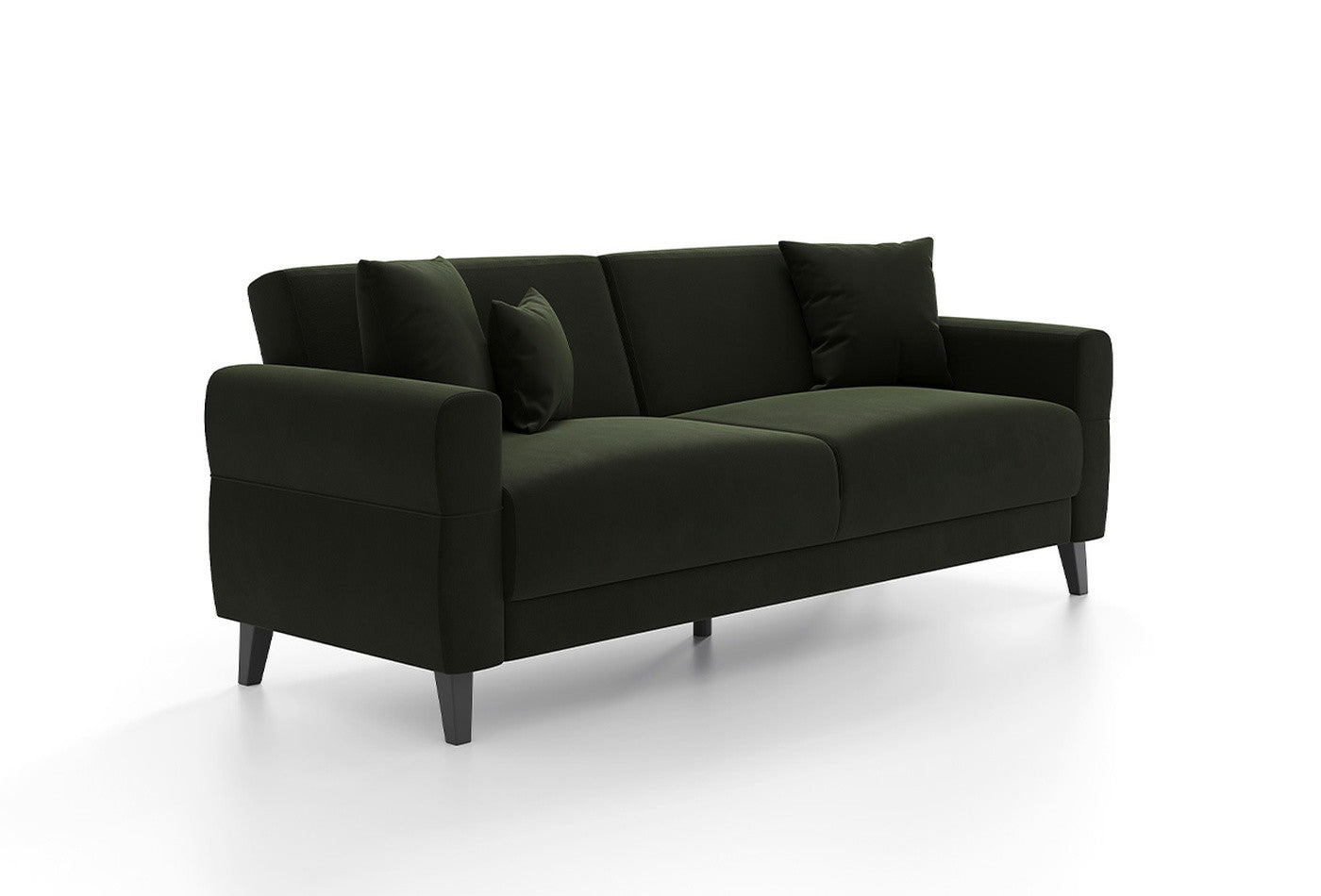 Astera Plus 3-Zitsbank met slaapfunctie Fluweel Donker Haki Antraciet - foto 2
