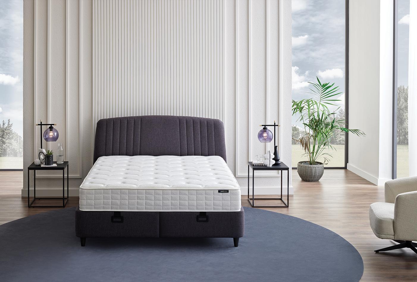 Silver Therapy Bed Boxspring met hoofdbord 90x190 cm Antraciet - foto 5