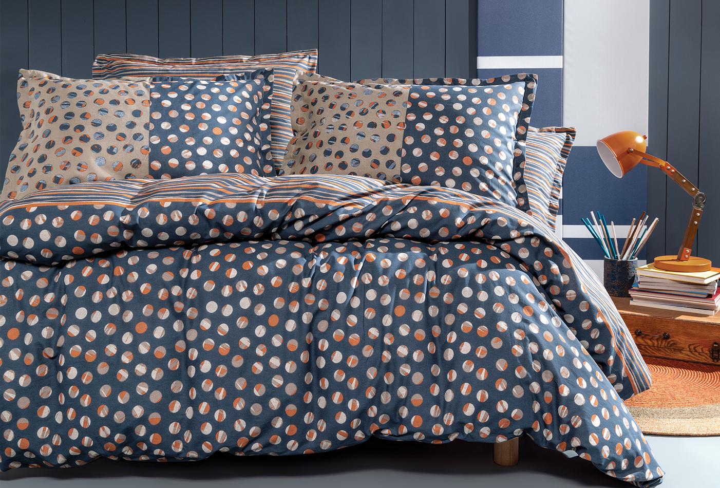 Zoey Marineblauw Dekbedovertrekset Eenpersoons