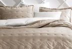 Vals Beige Fluweel Bed Sprei Seti Tweepersoons - foto 6