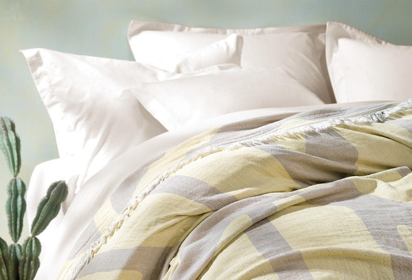 Tierra Geel Pique Bed Sprei Tweepersoons