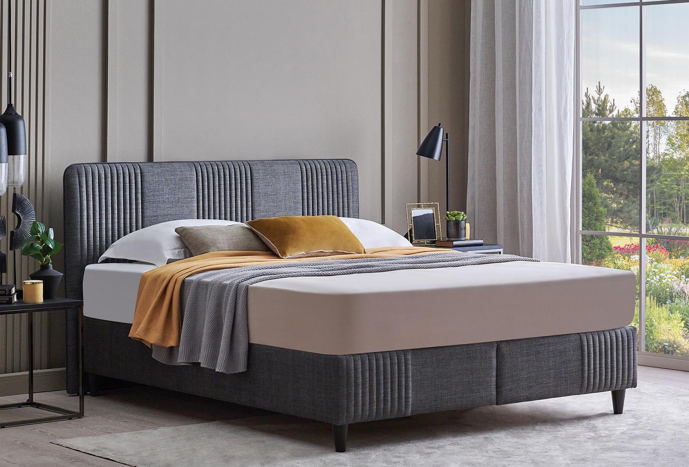 Wool Sense Boxspring met hoofdbord Donker Grijs