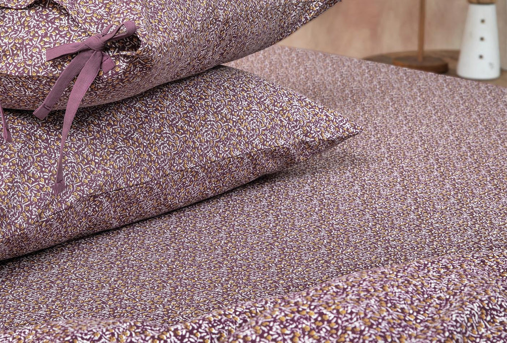 Mix Match Ditsy Pruim Hoeslaken Eenpersoons