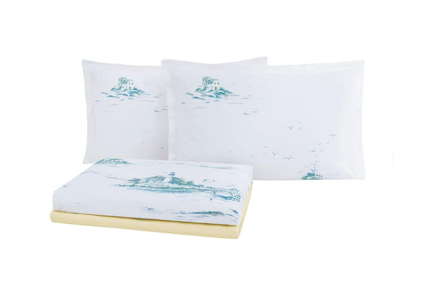 Onie Blauw Pique Tk Eenpersoons