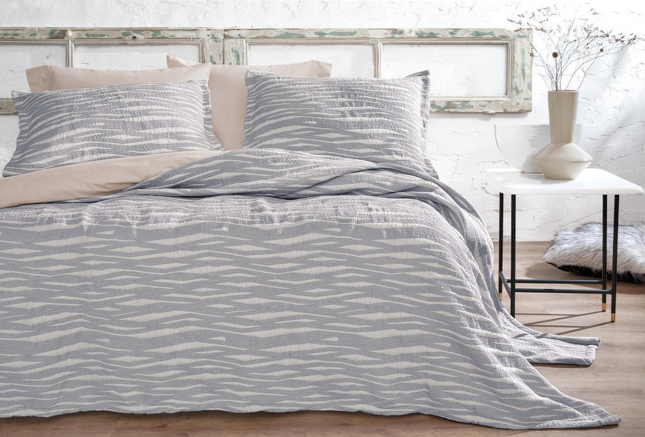 Joelle Grijs Bedspreiset Tweepersoons